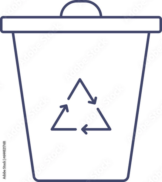 Obraz Recycle Bin Icon In Blue Outline.