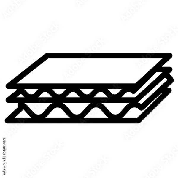 Obraz double wall corrugated cardboard line icon
