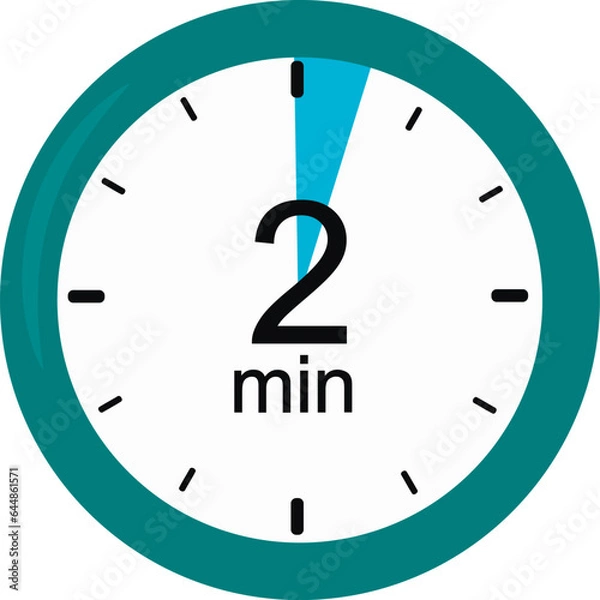 Obraz Clock. 2 minutes. vector graphics
