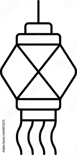 Fototapeta Isolate Lantern Icon In Black Outline.