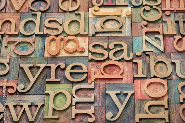 Obraz wood type printing blocks