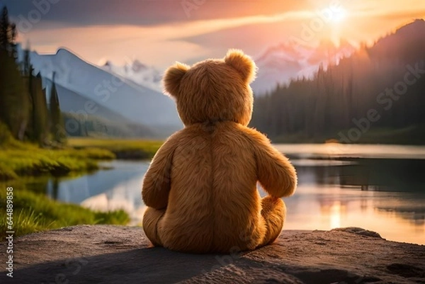 Fototapeta bear on the mountain