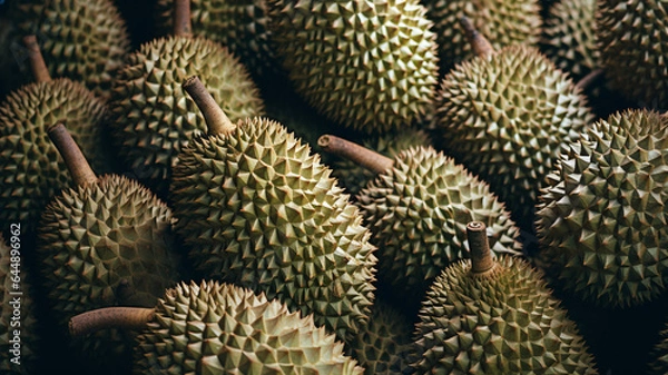 Fototapeta Group of fresh durian fruit.