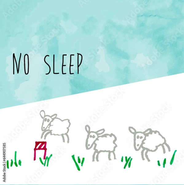 Obraz No sleep, Illustration