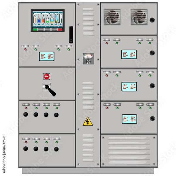 Fototapeta Control Panel. Production control panel and control of computer devices. Touchpad. 