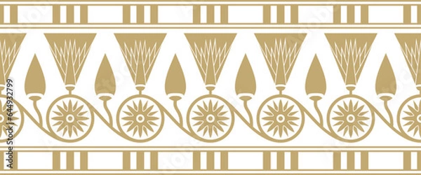 Obraz Vector seamless golden Egyptian ornament. Endless border, ancient Egypt frame..