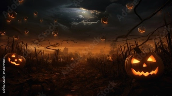 Obraz halloween background with pumpkin