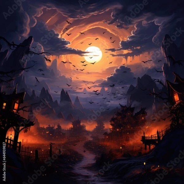 Obraz halloween night landscape
