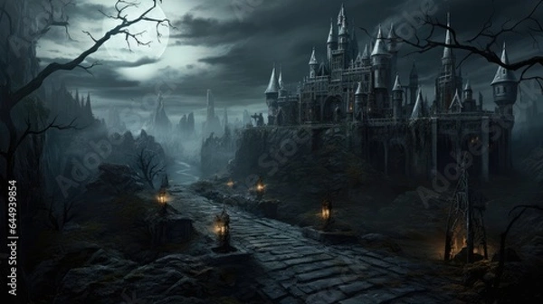 Obraz castle night in the forest