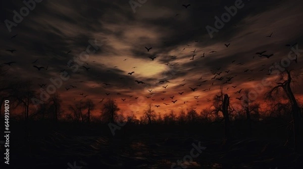 Obraz Autumn Sky Background Illustration