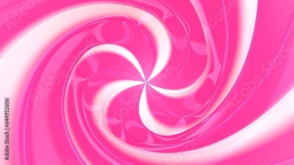 Obraz Background in the form of a spiral of pink and white. 3D rendering. Festive caramel background. Abstract background for bright design.3D rendering.