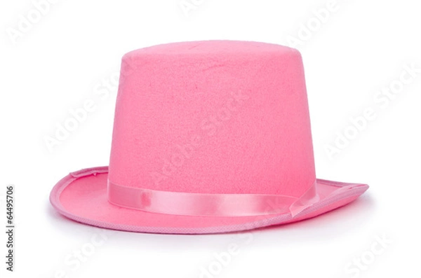 Obraz Pink topper hat isolated on the white