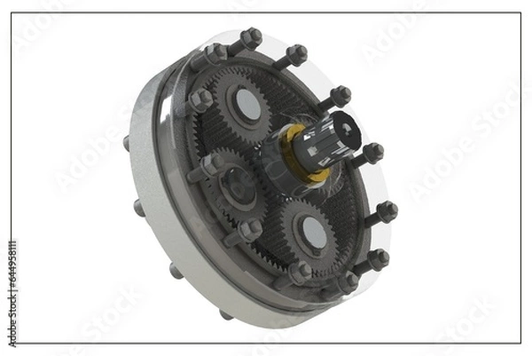 Obraz 3D design of a planetary gear.