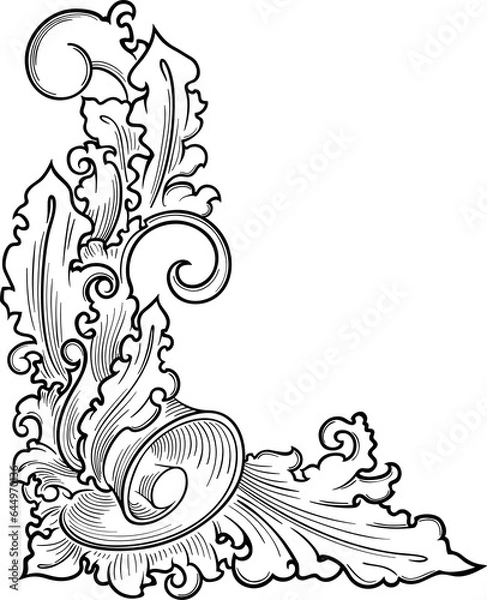 Obraz Baroque Victorian frame border.Arabesque.