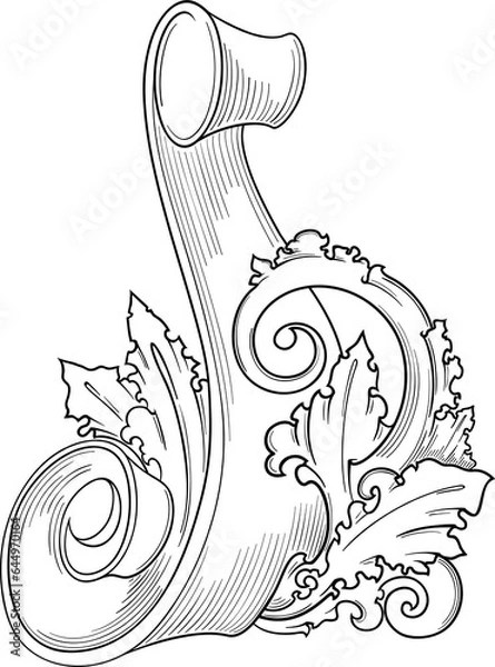 Fototapeta Baroque Victorian  border.Arabesque.