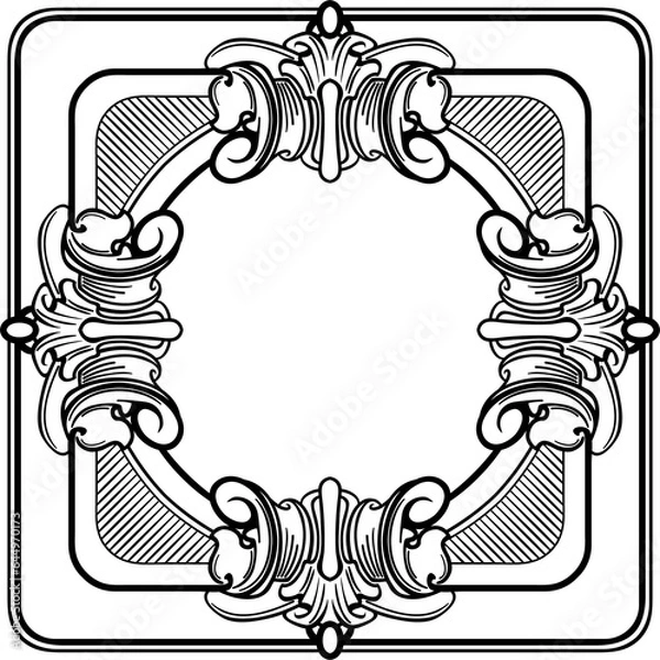 Obraz Baroque Victorian frame border.Arabesque.