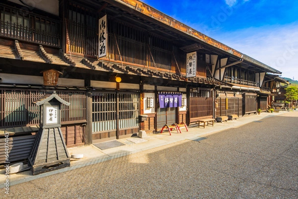 Obraz 長野県　塩尻市　中山道　奈良井宿の町並み