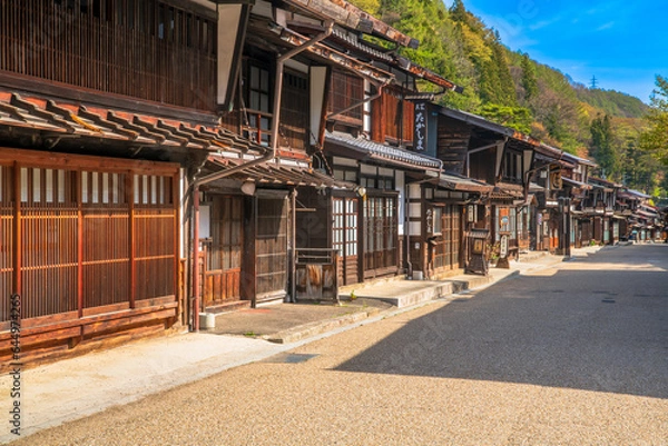 Obraz 長野県　塩尻市　中山道　奈良井宿の町並み