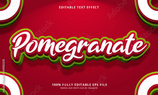 Obraz Pomegranate text style editable text effect