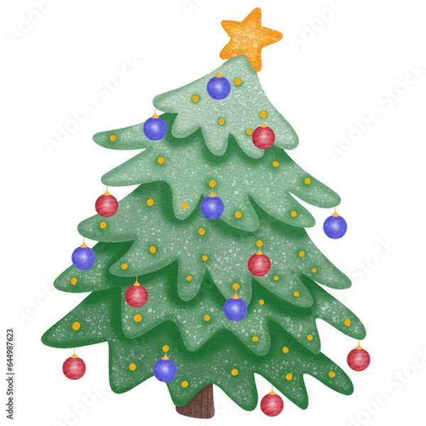 Fototapeta decorated christmas tree