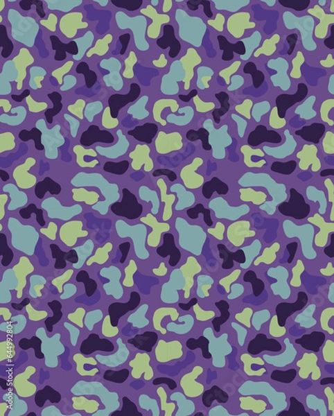 Fototapeta Camouflage seamless pattern hand drawn Print abstract repeat textile background