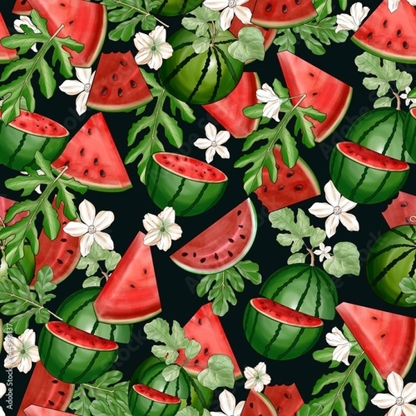 Obraz watermelon seamless pattern design 