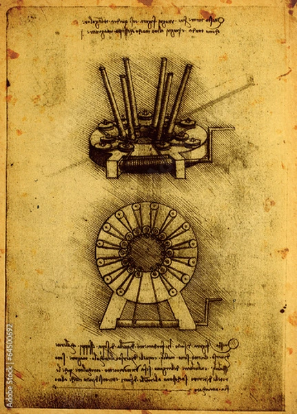 Obraz Old Engineering drawing