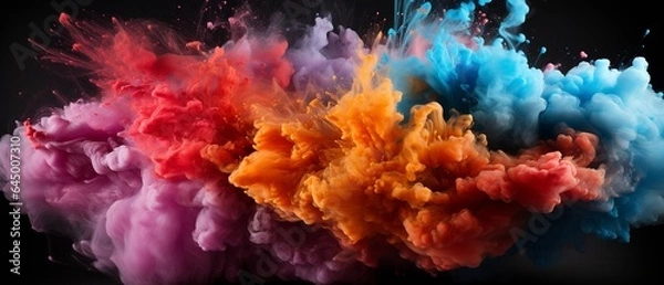 Fototapeta Explosion of coloured powder.