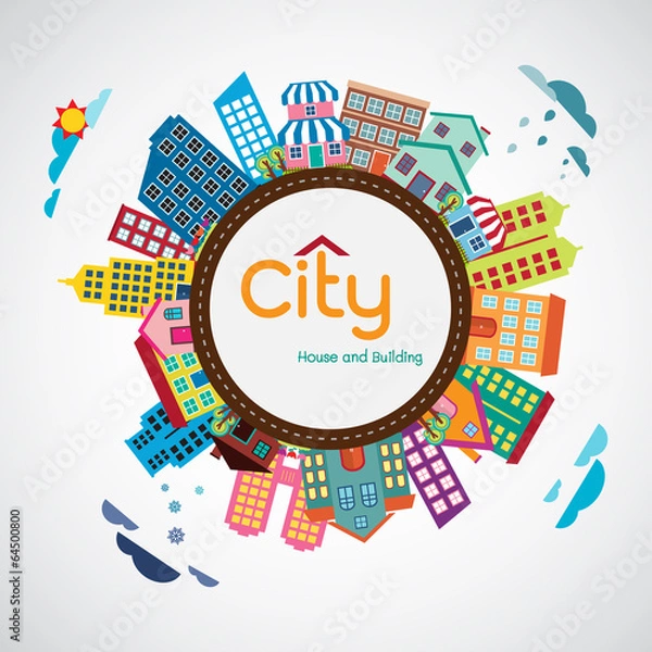 Obraz City, House and building