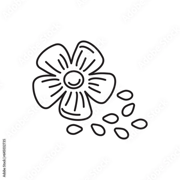 Fototapeta Badge flaxseed. Vector image, eps