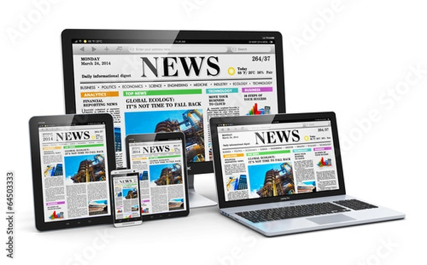 Fototapeta Modern computer media devices