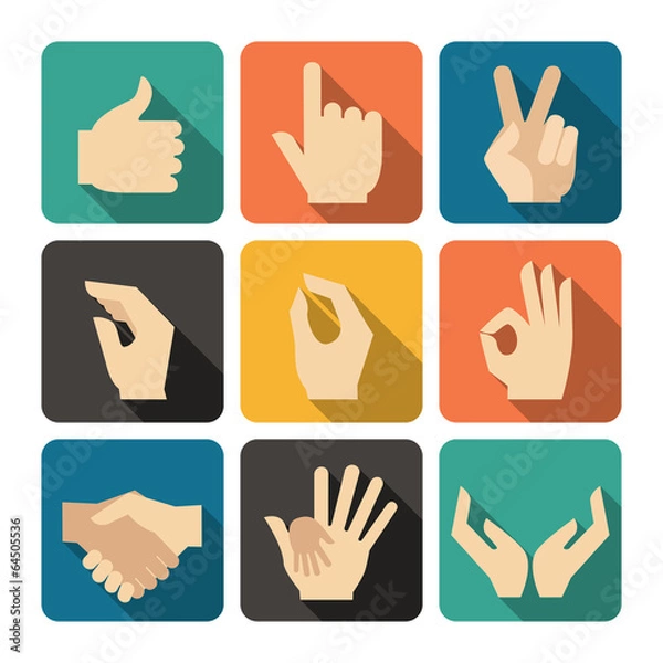 Obraz Hands Icons Set