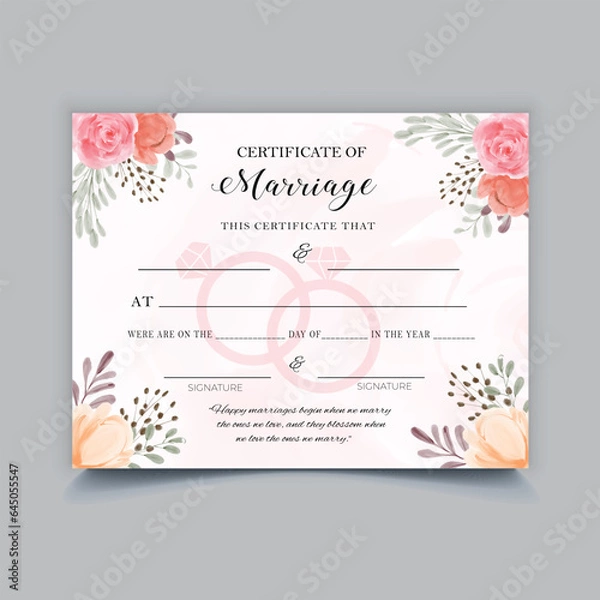 Obraz Marriage Certificate