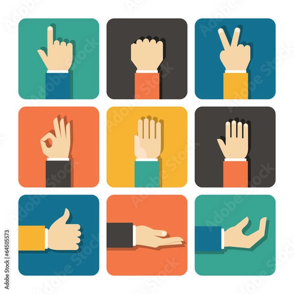 Obraz Hands Icons Set