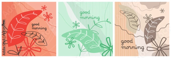 Fototapeta Doodle Floral Banner. Hand drawn illustrations. Abstract elements backgrounds