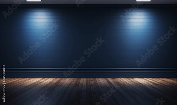 Fototapeta empty dark blue backdrop for the product presentation
