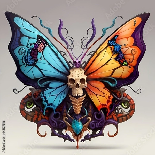 Obraz butterfly on a blue background