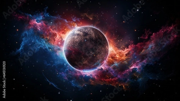 Fototapeta 宇宙空間のイラスト,Generative AI AI画像