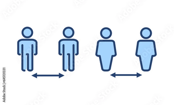 Fototapeta Social distance icon vector. social distancing sign and symbol. self quarantine sign