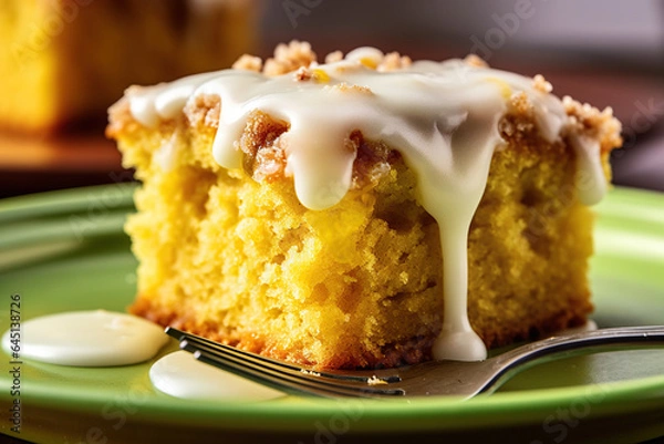 Fototapeta Zesty Lemon Zucchini Coffee Cake: A Citrus Twist on a Classic