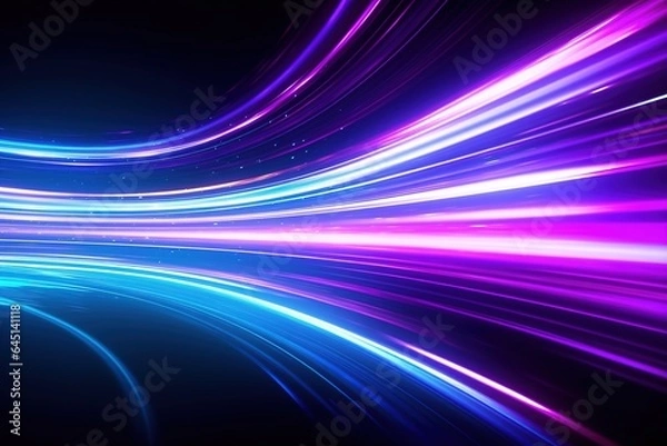 Fototapeta abstract futuristic background with gold PINK blue glowing neon moving high speed wave lines and bokeh lights. Data transfer concept Fantastic wallpaper