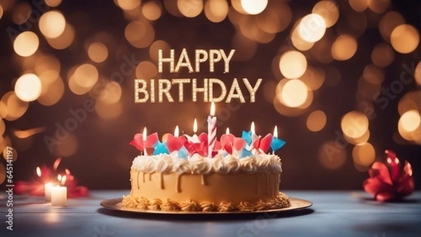 Obraz birthday cake with candle