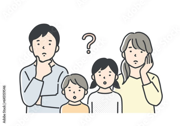 Obraz 考え事をする親子／上半身