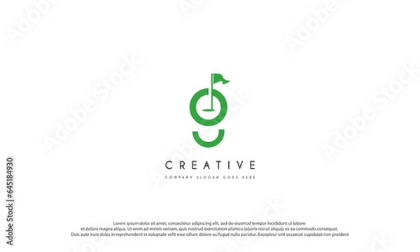 Obraz Initial letter G golf logo template vector illustration.