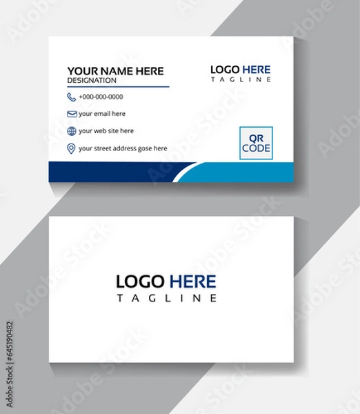 Obraz Simple business card design for personal and professional uses. Double sided design. Vector