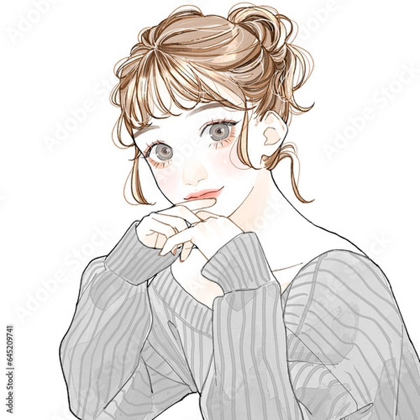 Fototapeta こちらを見ている女性