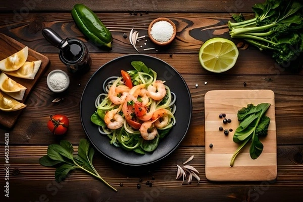 Obraz salad with prunes  Generated AI