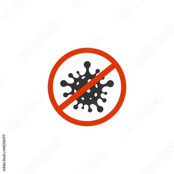 Obraz Antibacterial, no bacteria sign, vector icon