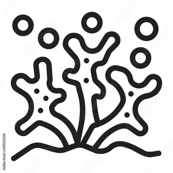 Fototapeta coral line icon