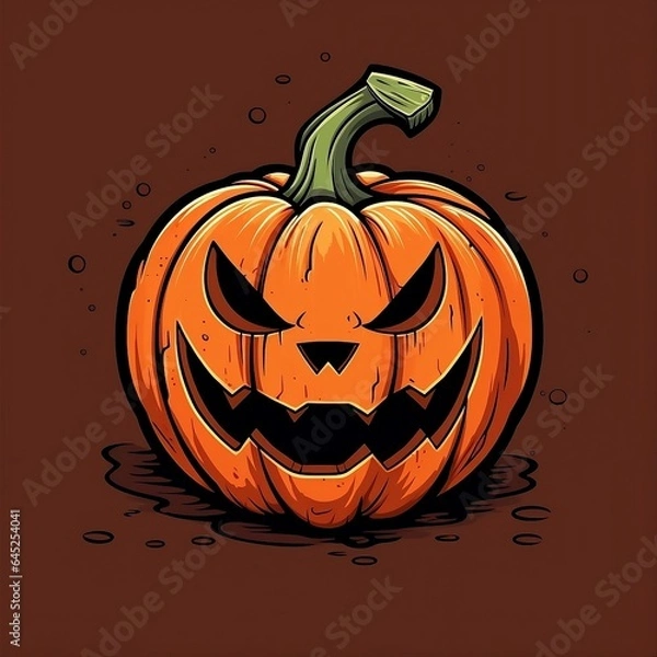Obraz halloween pumpkin illustration. Generative AI